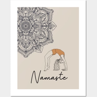 Namaste Mandala Yoga Girl Minimalist Posters and Art